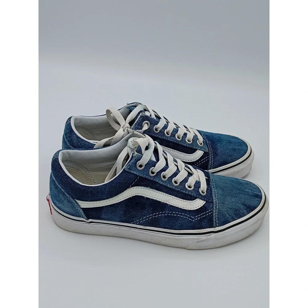Vans Unisex Old Skool Blue Denim 5 Men 6.5 Women Low Top Skate Shoes